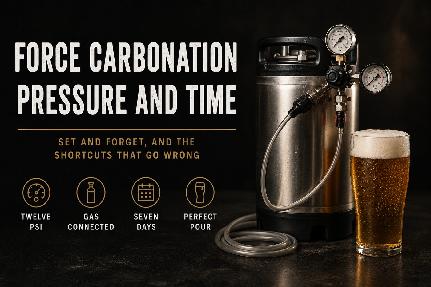 Force carbonation: pressure, volumes and time