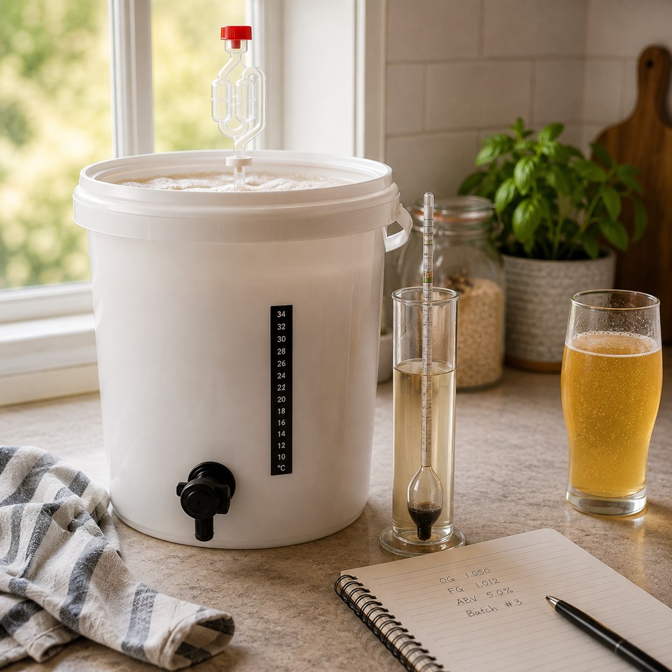 Home brewing on a Sydney kitchen bench