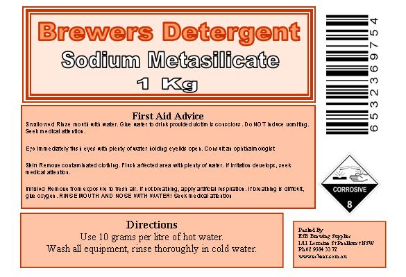 Brewers Detergent Sodium Metasilicate 1Kg 
