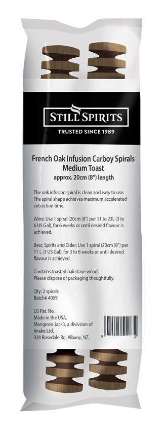 Still Spirits Carboy Infusion Spiral -  French Medium Toast Oak